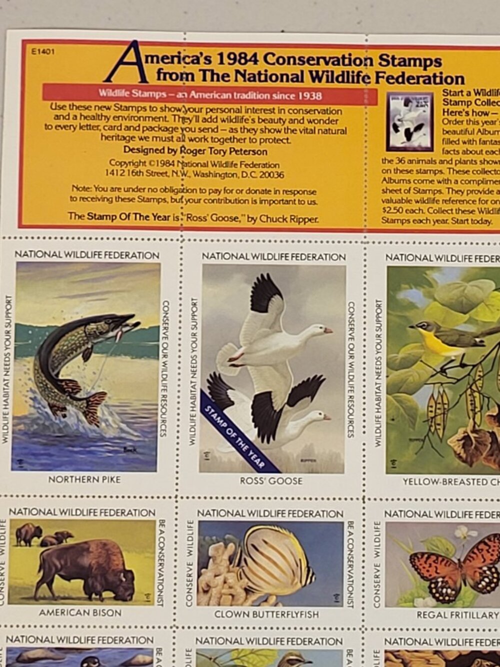 Vtg Stamps 36p America 1984 Wildlife by R Peterson Collector Album Philately USA - Picture 2 of 8
